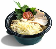 С куриным филе и грибами