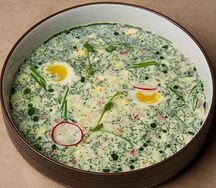 Окрошка на кефире мясная