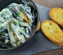 Мидии в сливочном соусе