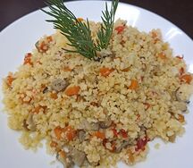 Кускус с грибами и овощами
