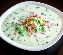 Окрошка с ветчиной