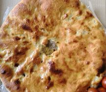 Пирог осетинский с бараниной и грибами большой