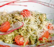 Паста с курицей и грибами