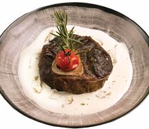 Оссобука с соусом из белых грибов