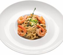 Тальятелле с цуккини и креветками