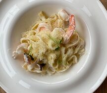 Феттуччине с креветками