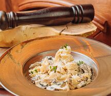 Паста с говядиной и грибами