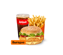 Биг Чикен Бургер Чесночно-сливочный Большой Комбо