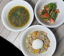 Комбо-обед с салатом, супом и горячим