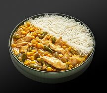 Тайское жёлтое карри с цыплёнком и рисом басмати