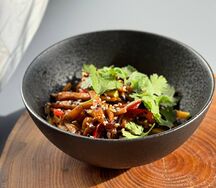 Соба с овощами и индейкой