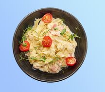 Паста с курицей и грибами