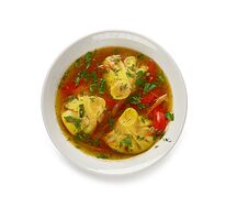 Куриный суп с мини хинкали