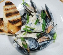 Мидии в сливочном соусе