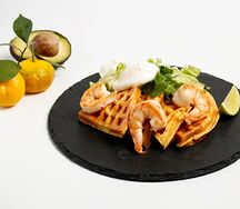 Вафли из батата с креветками