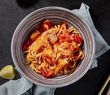 Вок Тигровые креветки в кисло-сладком соусе