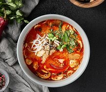 Суп острый с запеченной курицей