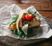 Блин с курицей и грибами