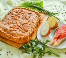 Пирог с рыбой и картофелем из песочного теста