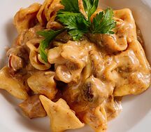 Галушки с шампиньонами