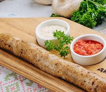 Свиная колбаса с грибами и сыром