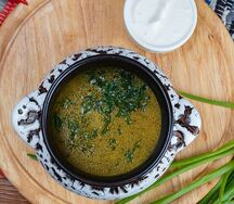 Похлёбка с домашней лапшой и потрошками