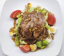 Салат с языком в медово-горчичной заправке