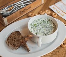 Окрошка с лососем