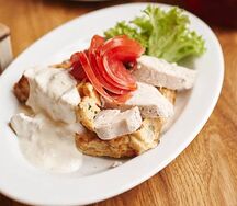 Картофельная вафля с цыплёнком