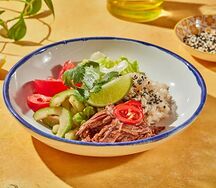 Салат с говядиной и рисом