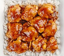 Цыпленок в апельсиновом соусе с паровым рисом