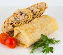 Блины с курицей и грибами