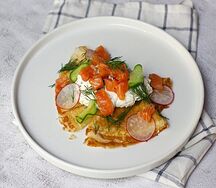 Блины с лососем
