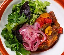 Овощи гриль, томатная аджика