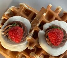 Вафли со сливочным кремом и шоколадным кремом ганаш