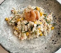 Крабовый салат с креветками