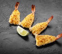 Запечённые креветки с пармезаном