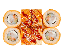 Креветка в шубе темпура