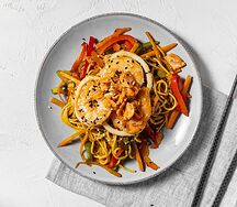 Яичная лапша с морепродуктами