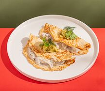 Блины из курицы с грибами