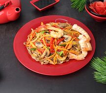 Лапша удон с креветками