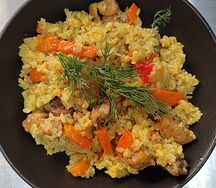 Плов в казане со свининой