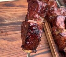 Шашлык из печени говяжьей с курдюком