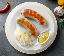 Куриные колбаски с сыром и карри 