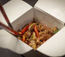 Тяхан с морепродуктами в сливочном соусе, макси