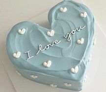 Бенто-торт Сердце голубое