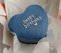 Бенто-торт Сердце синий