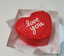 Бенто-торт Сердце красное Love you