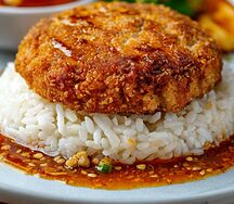 Куриная котлета с рисом