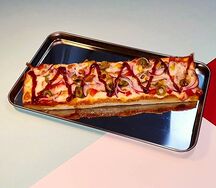 Корейская пицца сырный бекон 